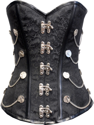 Corsage Vollbrust Steampunk schwarz